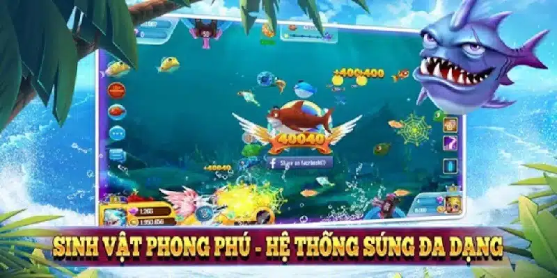 Game bắn cá ăn tiền thật Xin88 có sinh vật biển nhiều vô kể